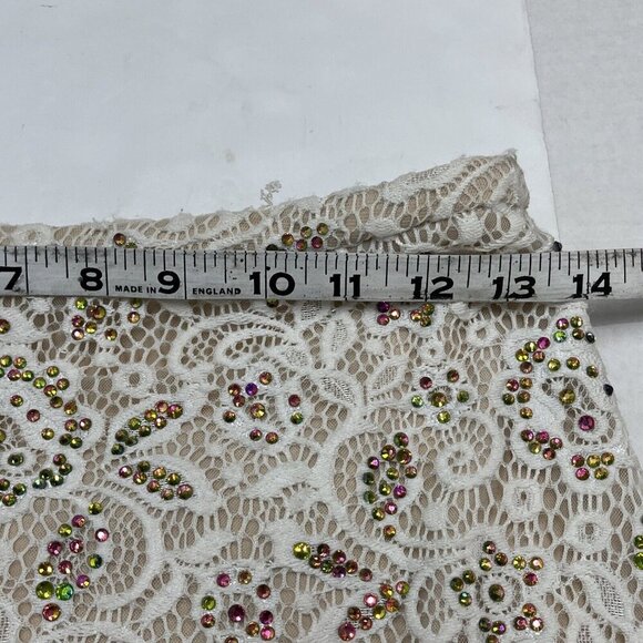 La‎ Femme 2 Piece Gown Womens 8 White Sequin Lace Halter Lace Up Slit Maxi Skirt - Picture 12 of 16